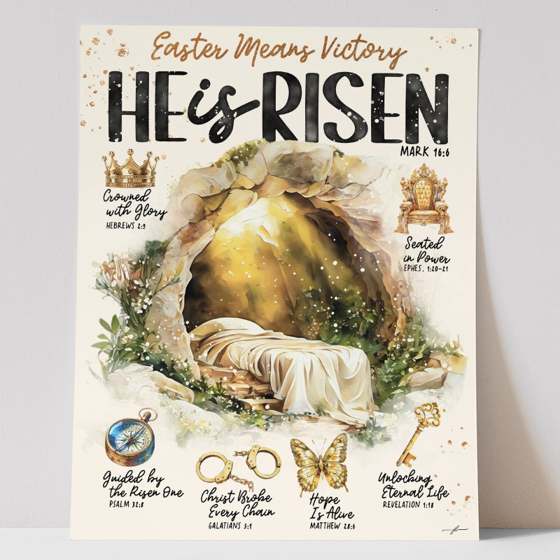 He Is Risen Scripture Prompt Giclée Fine Art Print