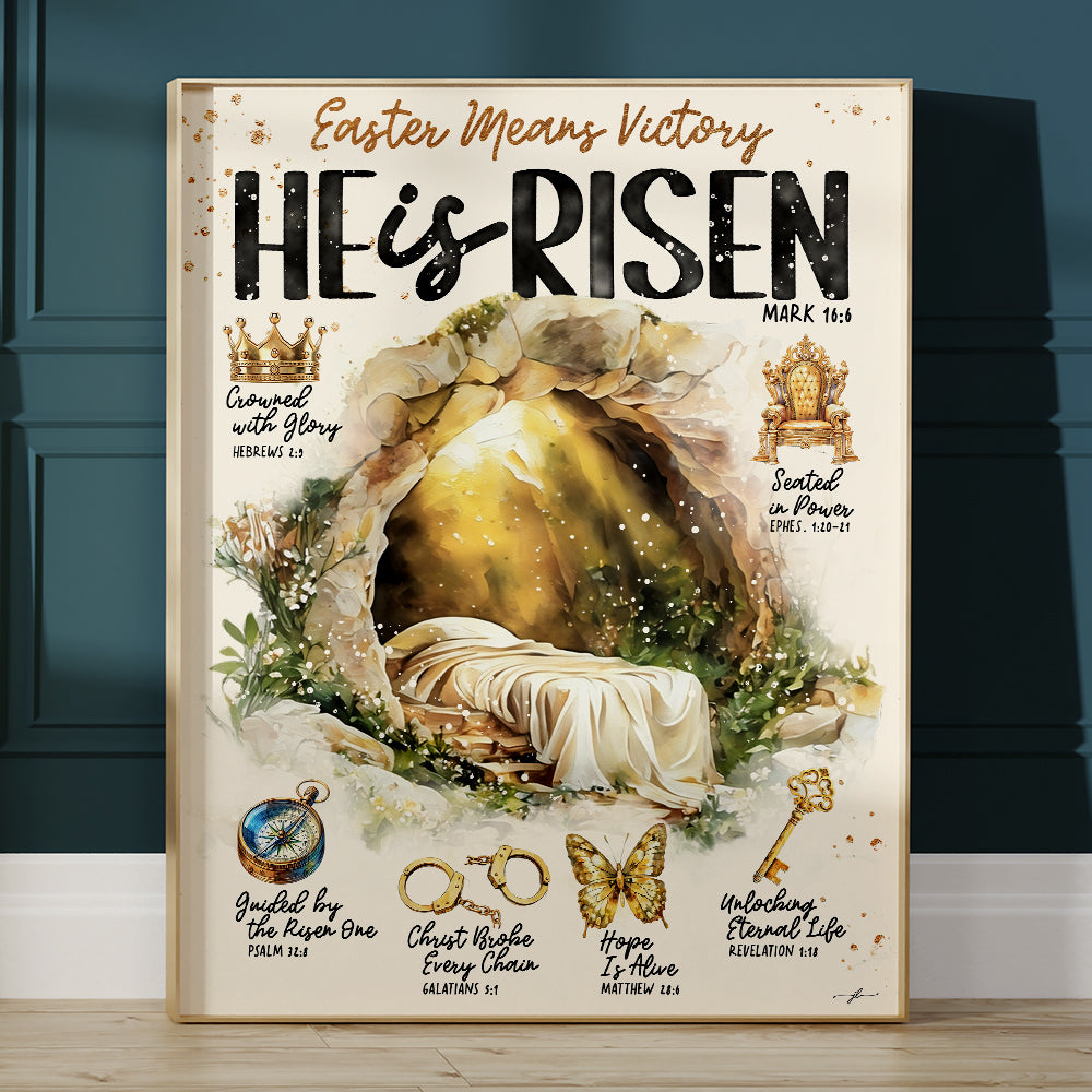 “He Is Risen” Christian Art Print