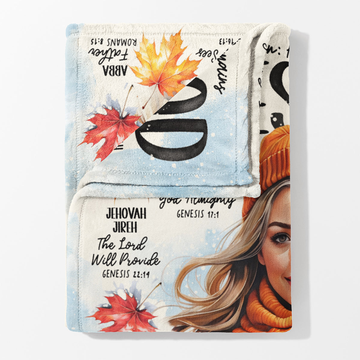 Names of God with Fall Leave • Fall • Scripture Prompt • Christian Arctic Fleece Blanket