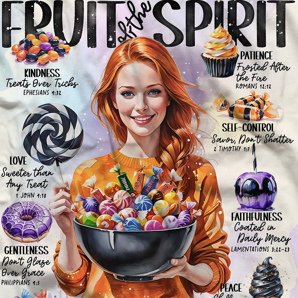 "Fruit of the Spirit, Halloween Edition" Christian Velveteen Plush Blanket