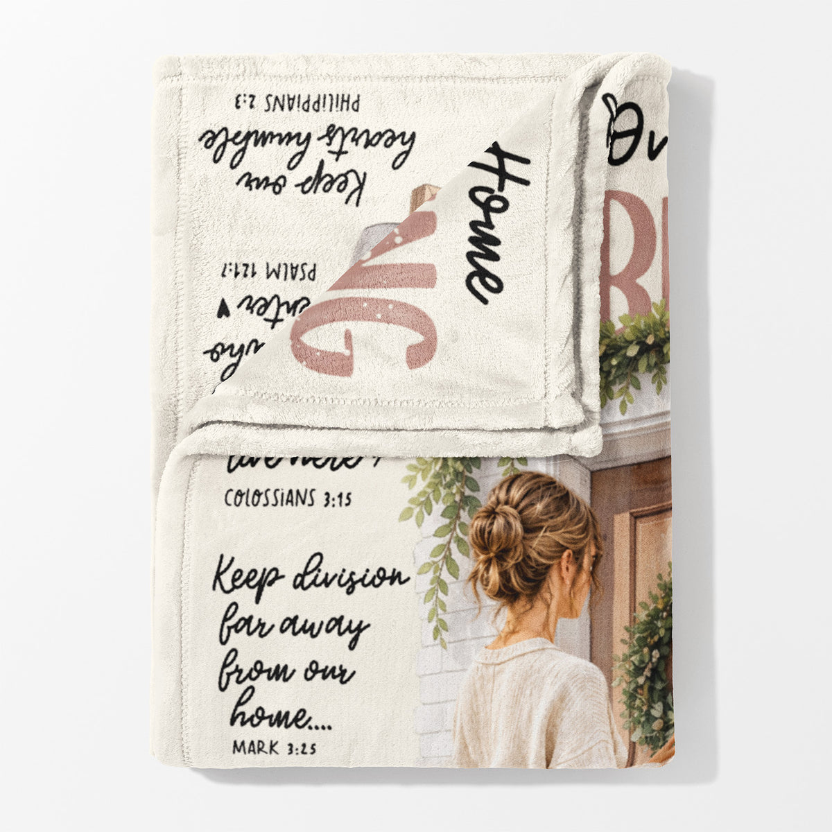 Home Blessing • Scripture Prompt • Christian Arctic Fleece Blanket
