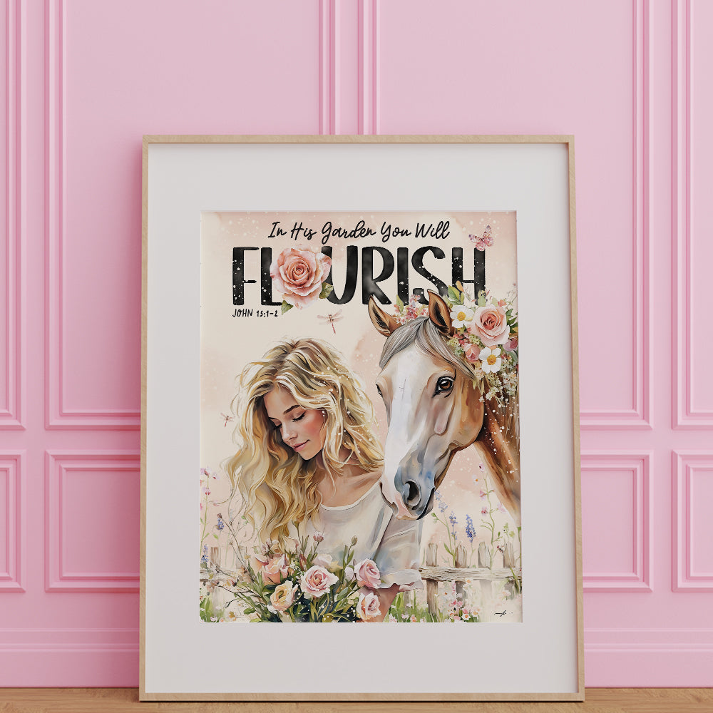 “John 15:1-2” Christian Art Print