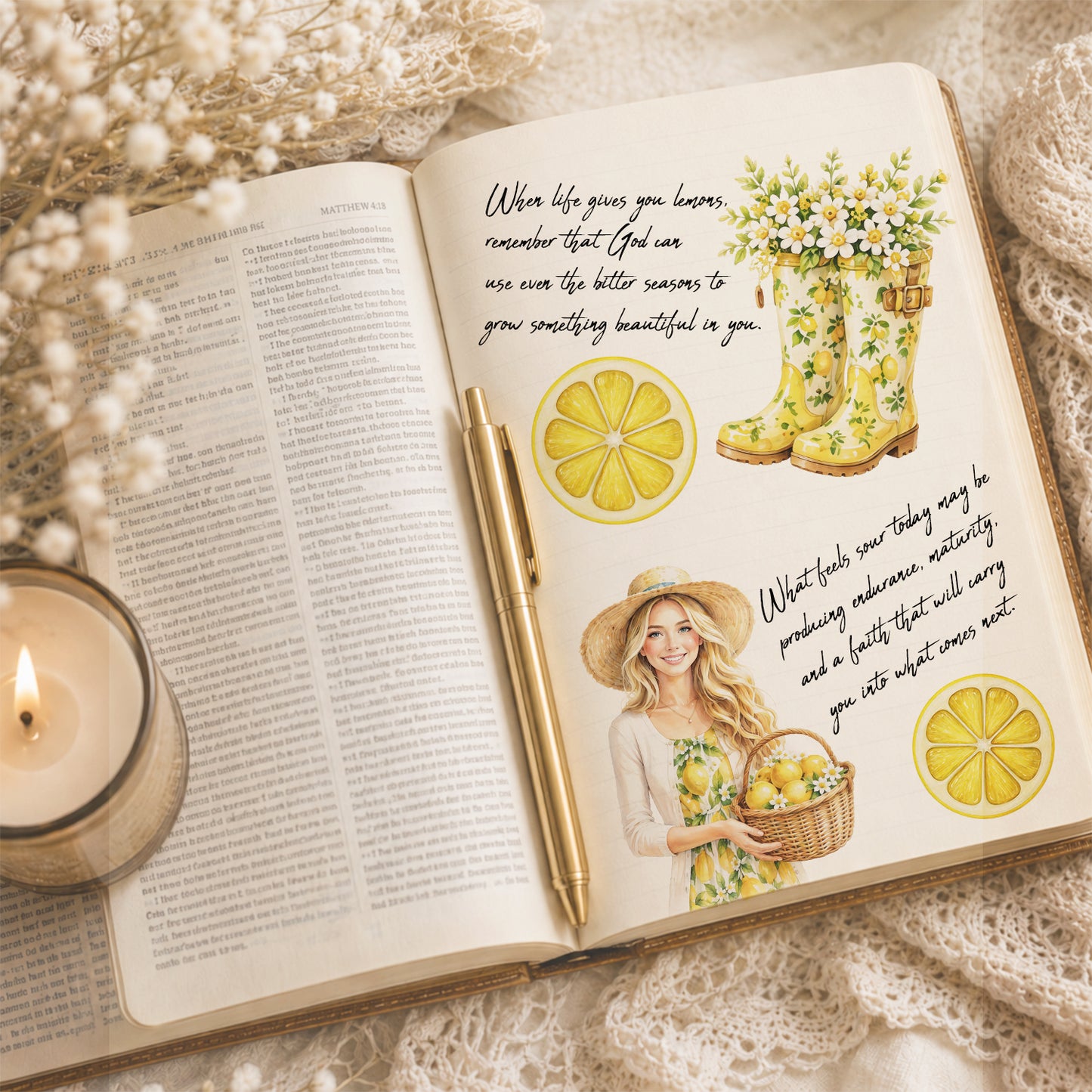 Lemons, Christian Digital Sticker Sheets