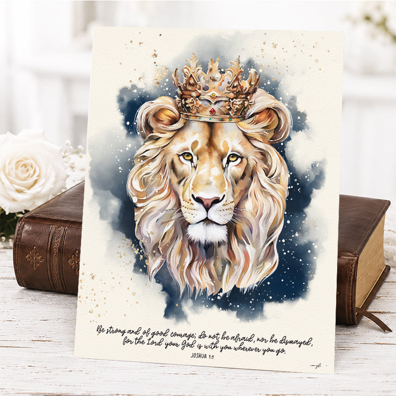 Lion of Judah • Joshua 1:9 • Giclée Christian Art Print