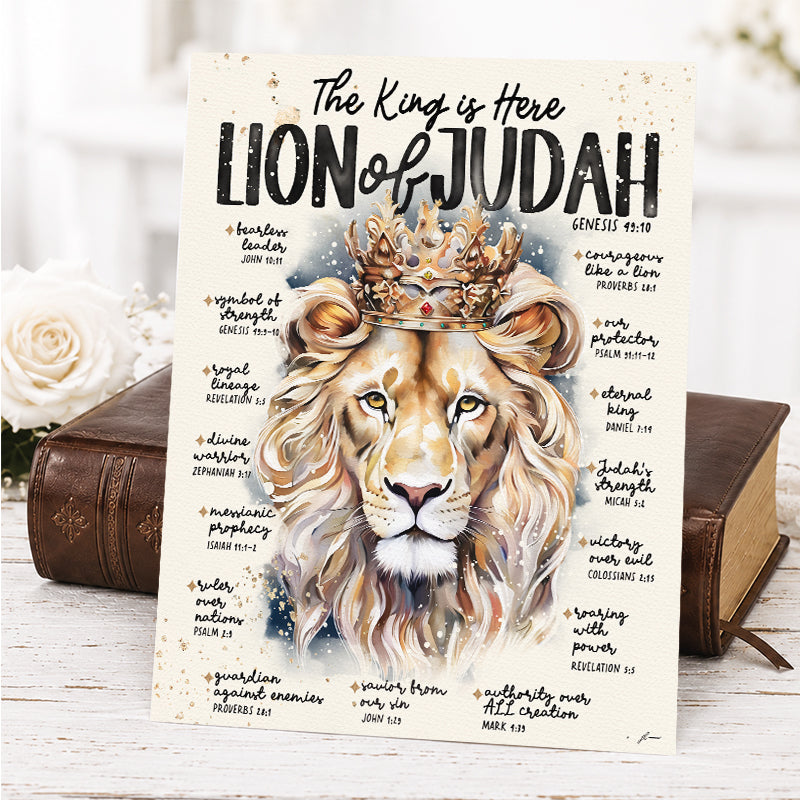 Lion of Judah • The King Is Here • Scripture Prompt • Giclée Christian Art Print