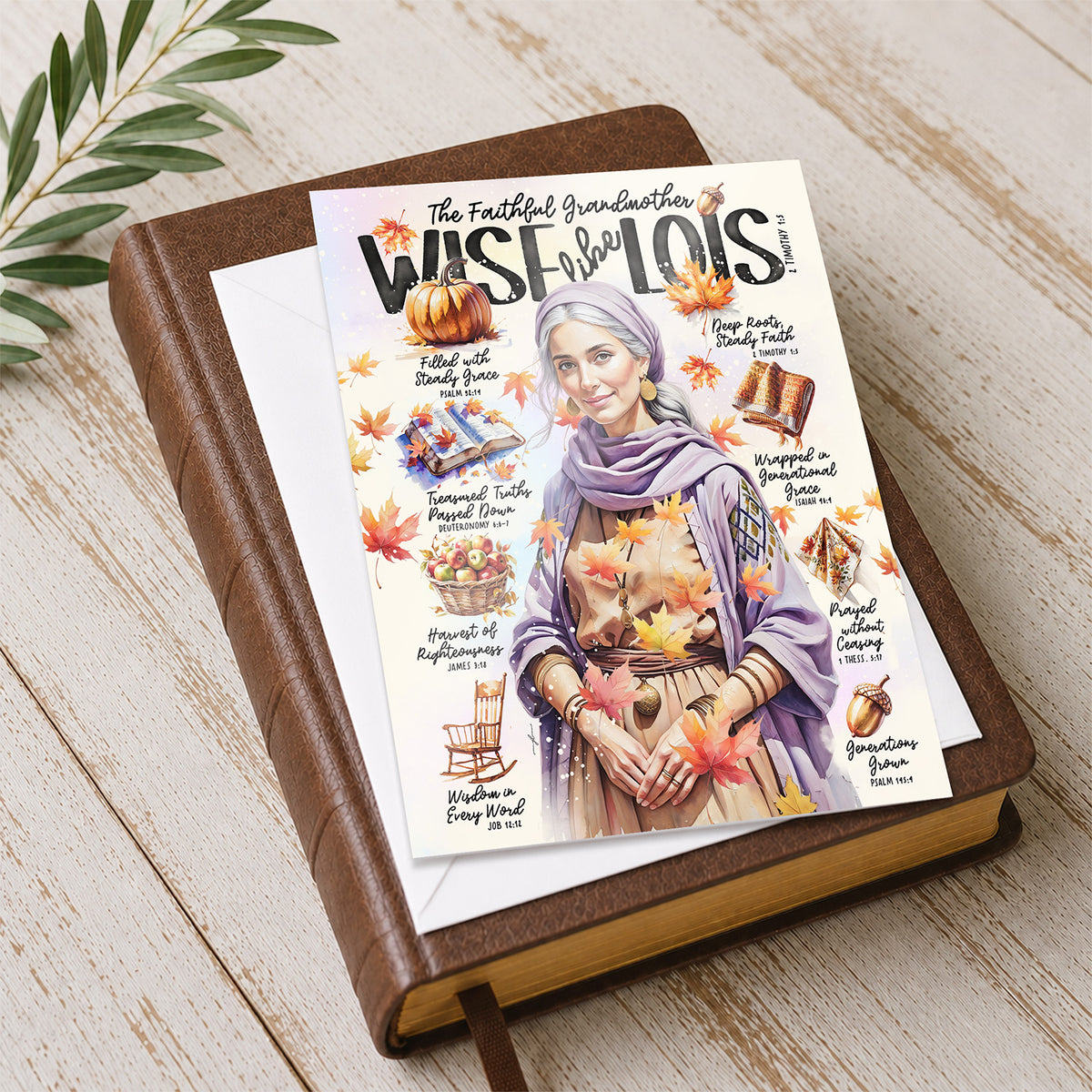 Lois • Women of The Bible • Scripture Prompt • Fine Art Christmas Greeting Card