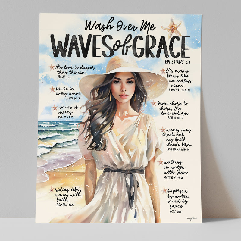 Waves of Grace Giclée Scripture Prompt Fine Art Print