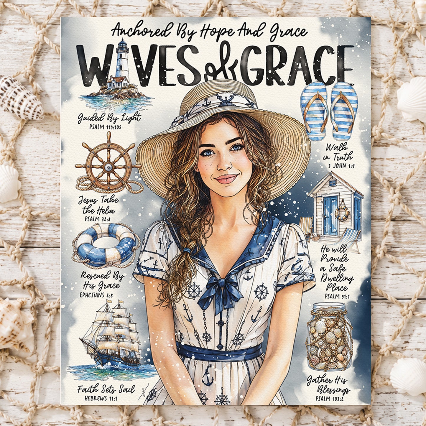 By The Sea | Waves of Grace | Scripture Prompt Art Print
