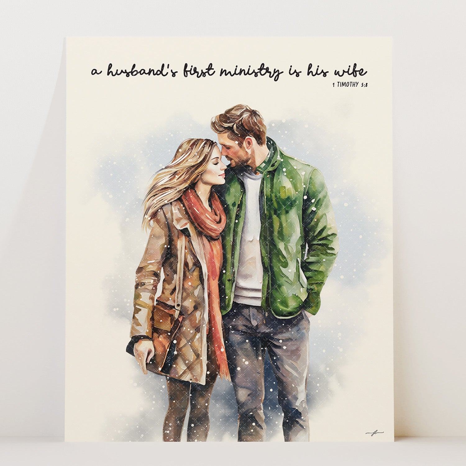 Biblical Marriage, 1 Timothy 5:8, Scripture Prompt, Bible Study, Christian, Giclée Art Print