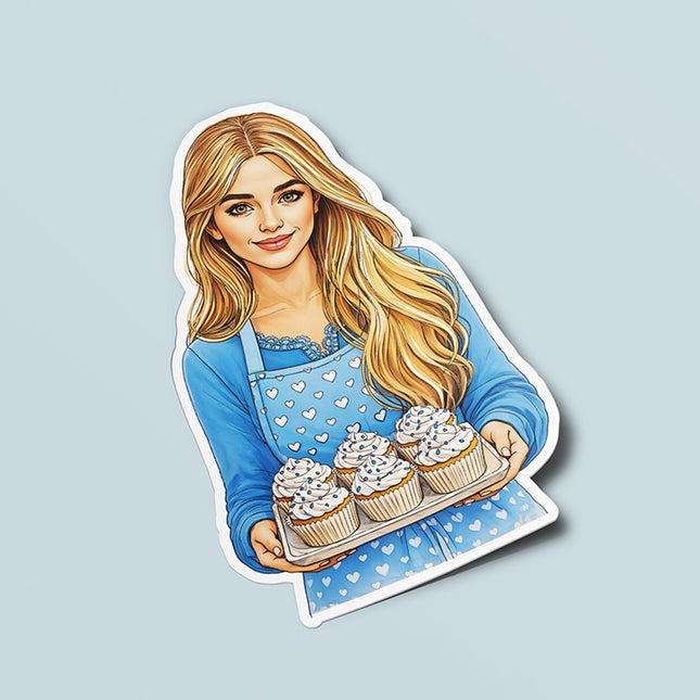 New Year's | Holding Cupcakes | Christian Vinyl Sticker