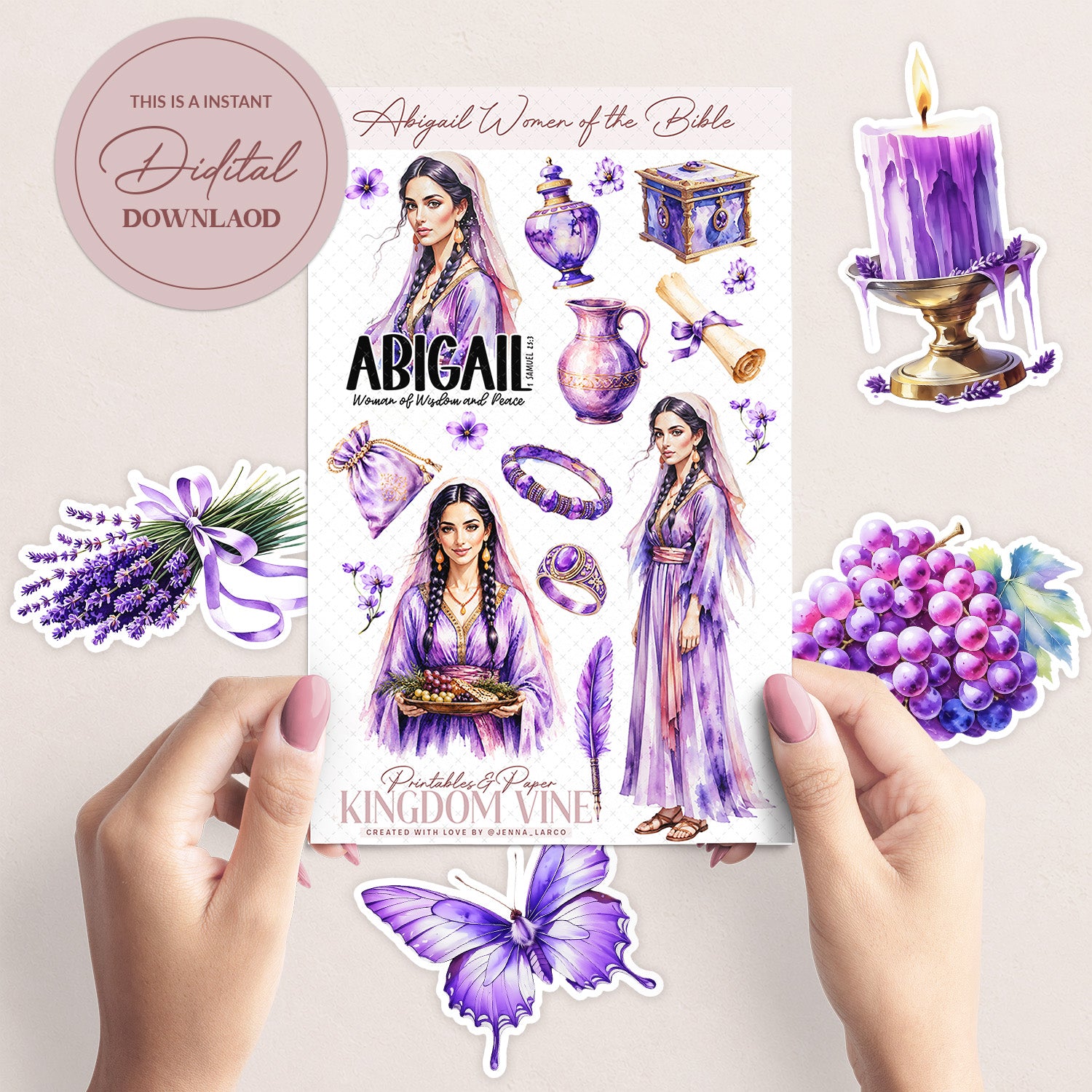 Abigail • Women of the Bible • Christian Digital Sticker Sheets
