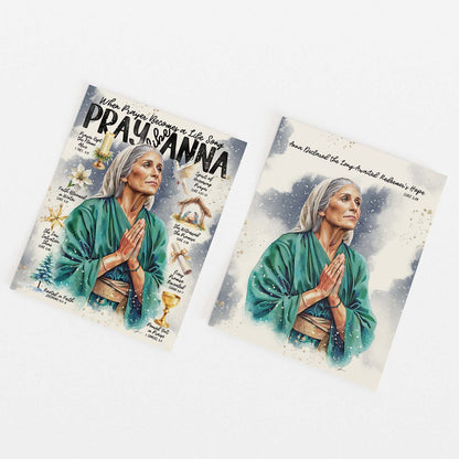 Anna • Women of The Bible • Scripture Prompt • Giclée Christmas Art Print Set