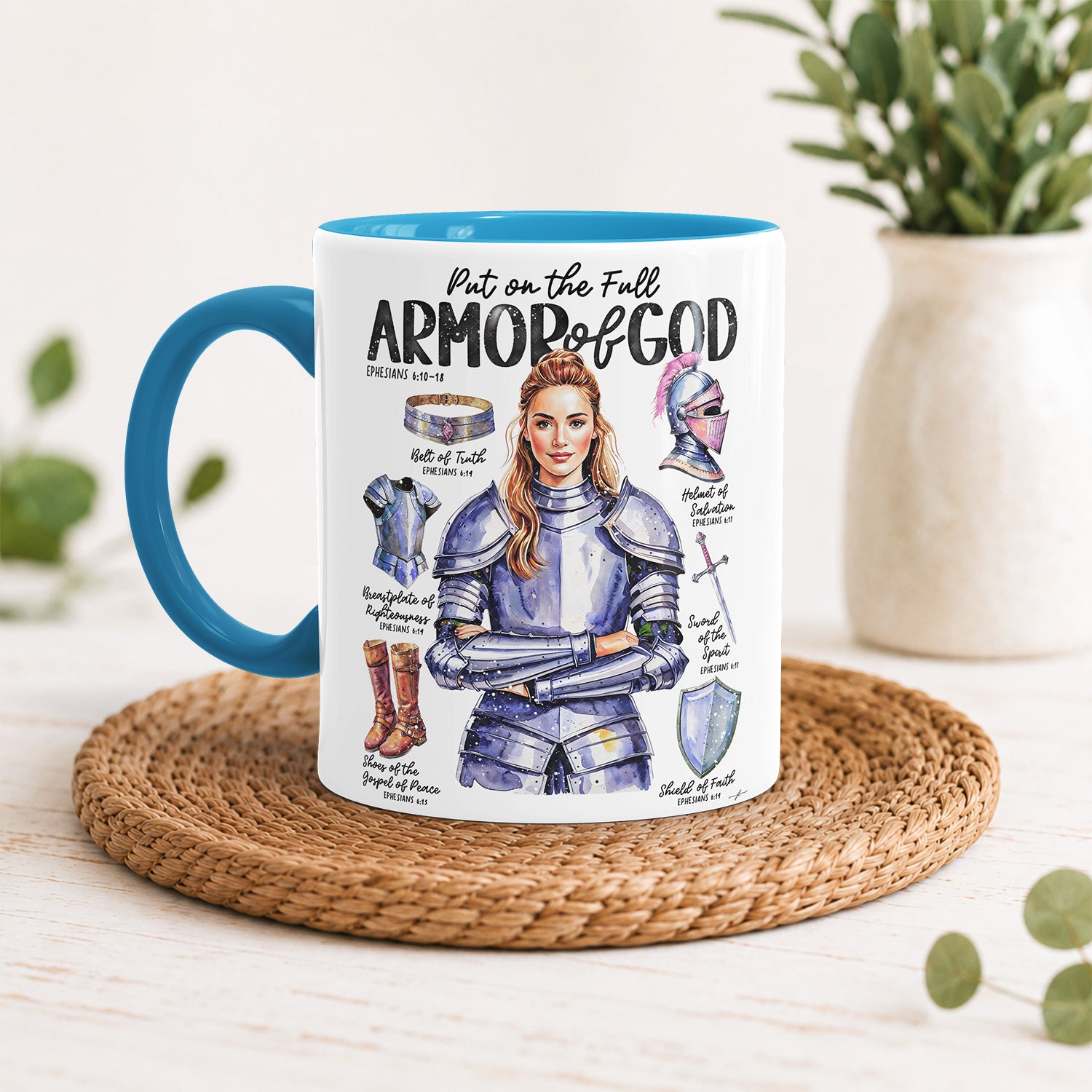 Armor of God • Scripture Prompt •  Christian Ceramic Personalized Mug