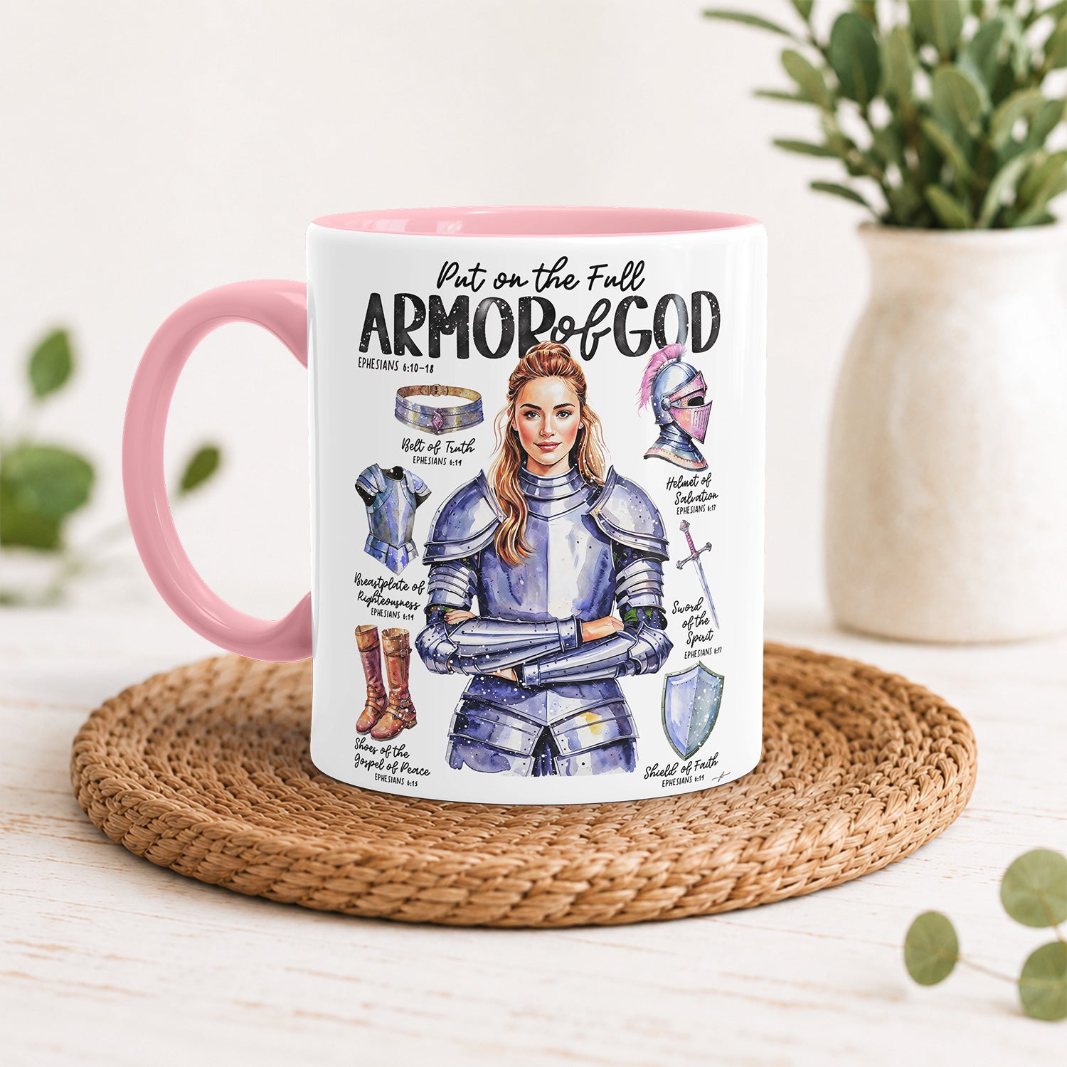 Armor of God • Scripture Prompt •  Christian Ceramic Personalized Mug