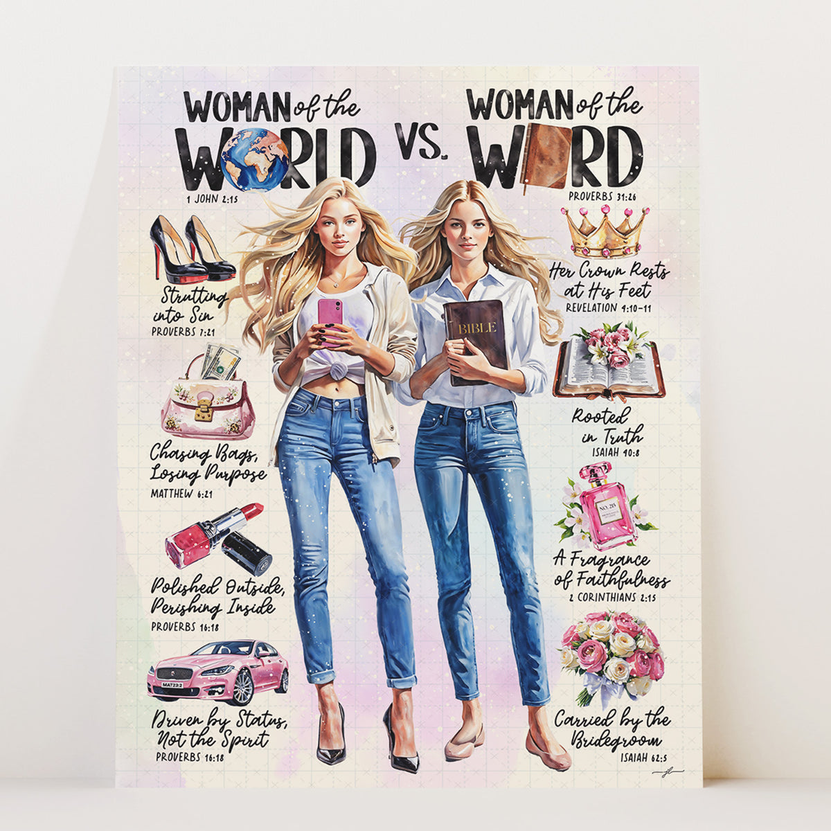Woman of The Word • Scripture Prompt • Giclée Christian Art Print