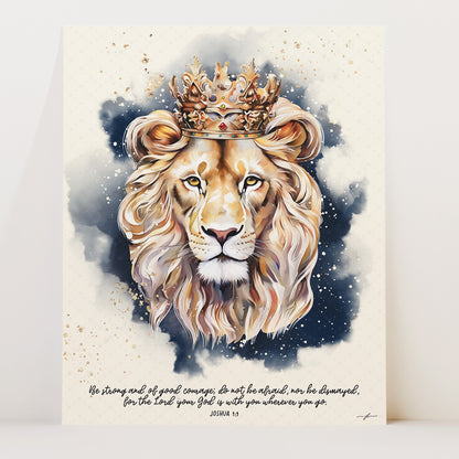 Lion of Judah • Joshua 1:9 • Giclée Christian Art Print