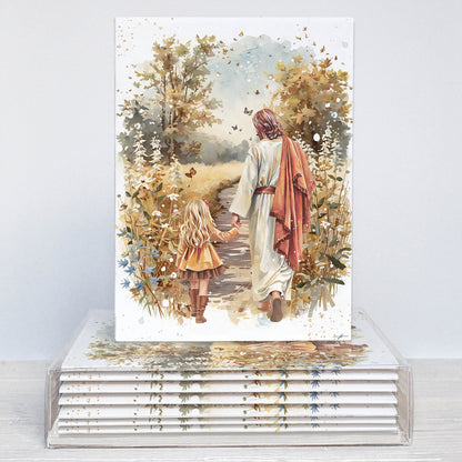 “Autumn Walk with the Savior” Christian Greeting Card