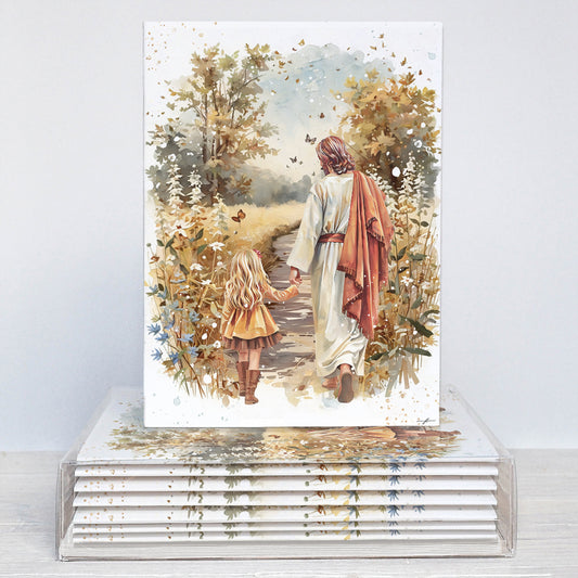 “Autumn Walk with the Savior” Christian Greeting Card