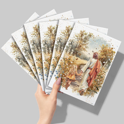 “Autumn Walk with the Savior” Christian Greeting Card