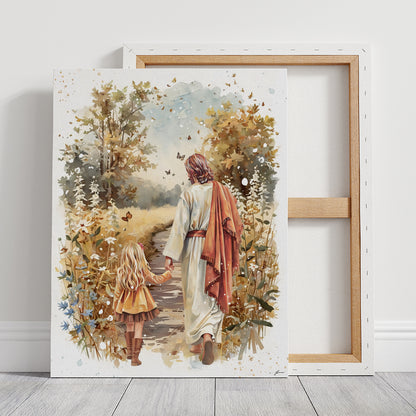“Autumn Walk with the Savior” Christian Premium Canvas