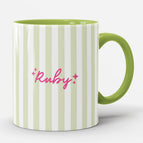 Pink + Green Mug with Personalization