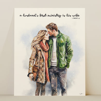 Biblical Marriage | 1 Timothy 5:8 | Giclée Christian Art Print