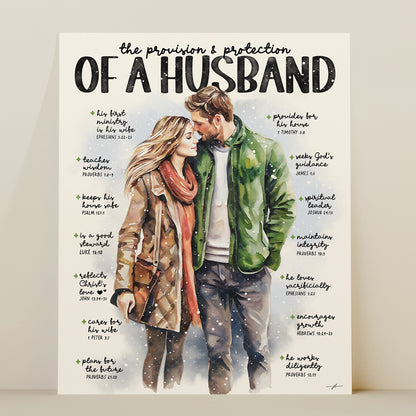 Biblical Marriage | Provision of A Husband | Scripture Prompt Art Print