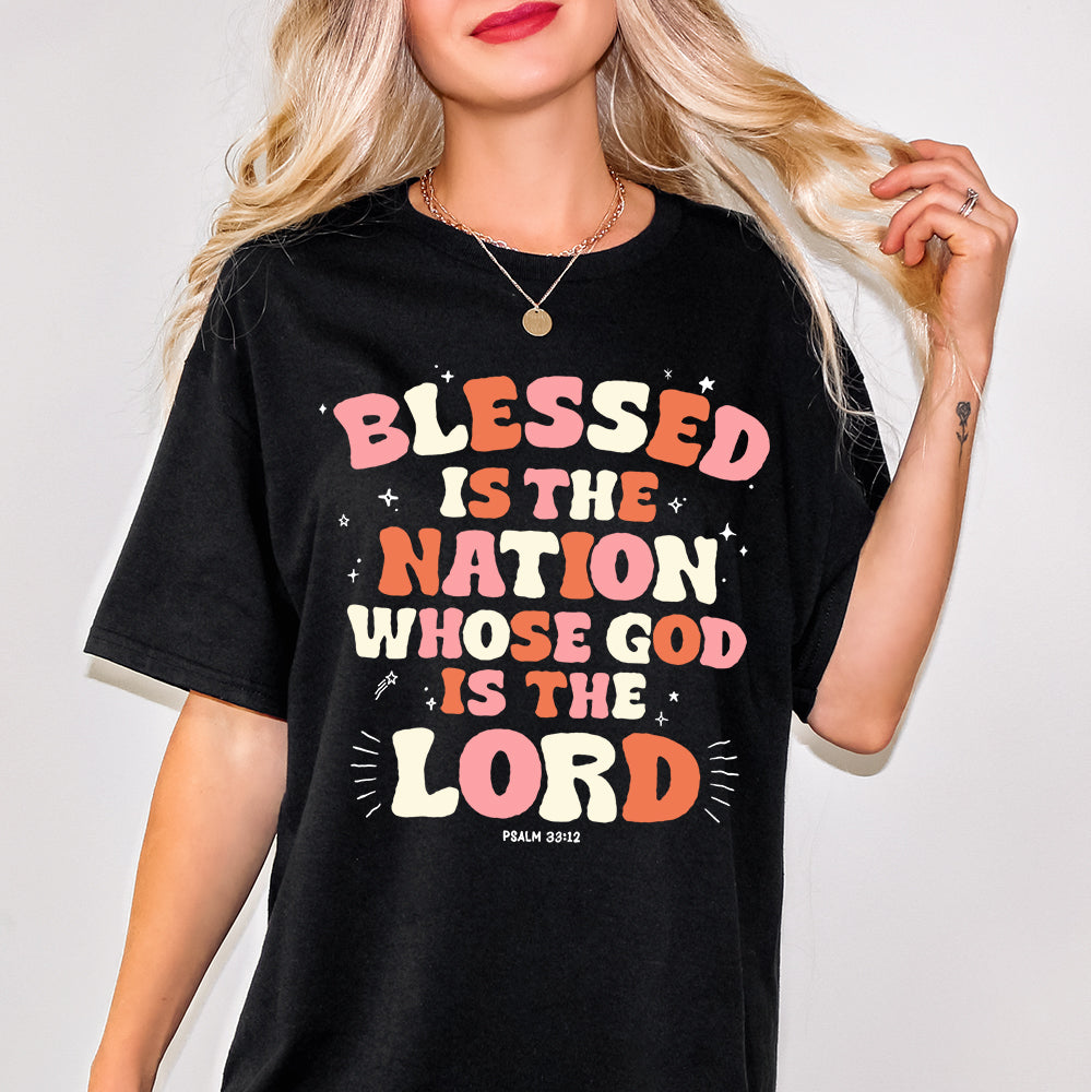 "Blessed Nation" Christian T-Shirt (Multi)