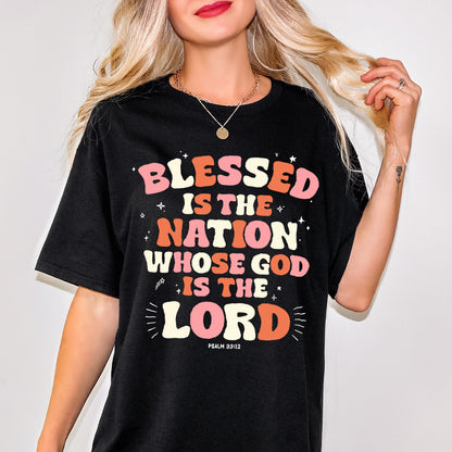 "Blessed Nation" Christian T-Shirt (Multi)