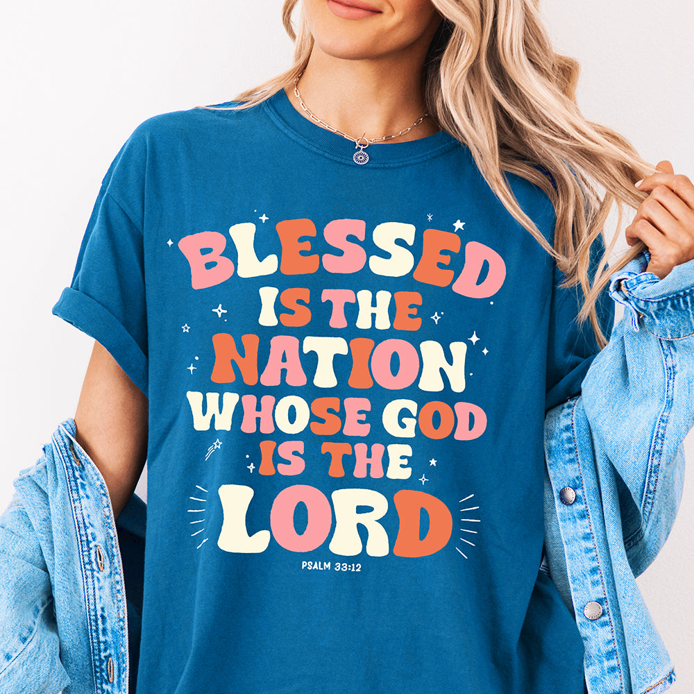 "Blessed Nation" Christian T-Shirt (Multi)