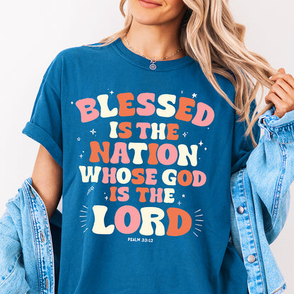 "Blessed Nation" Christian T-Shirt (Multi)