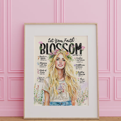 “Let Your Faith Blossom” Christian Art Print