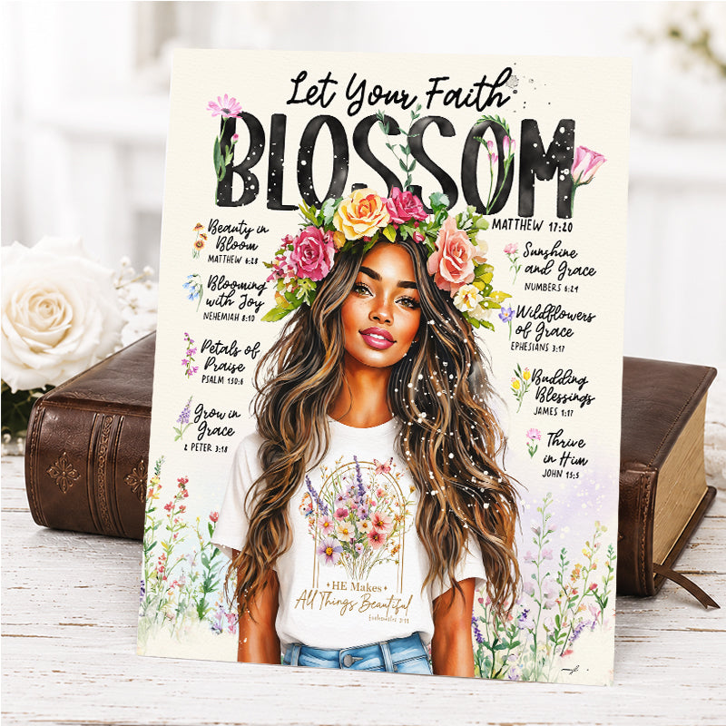 Spring | Let Your Faith Blossom | Scripture Prompt Art Print