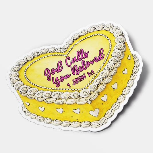 "Valentine’s Cakes 1 John 3:1 " Christian Vinyl Sticker