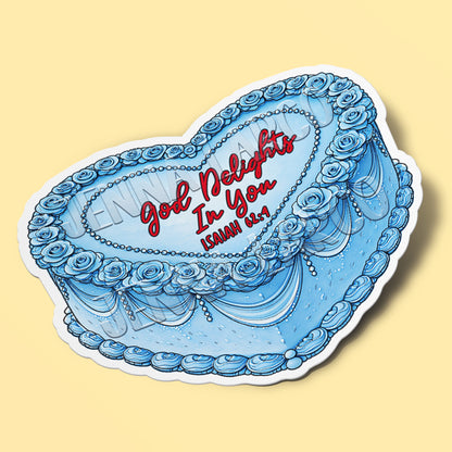 Valentine’s Cakes | Isaiah 62:4 | Christian Vinyl Sticker