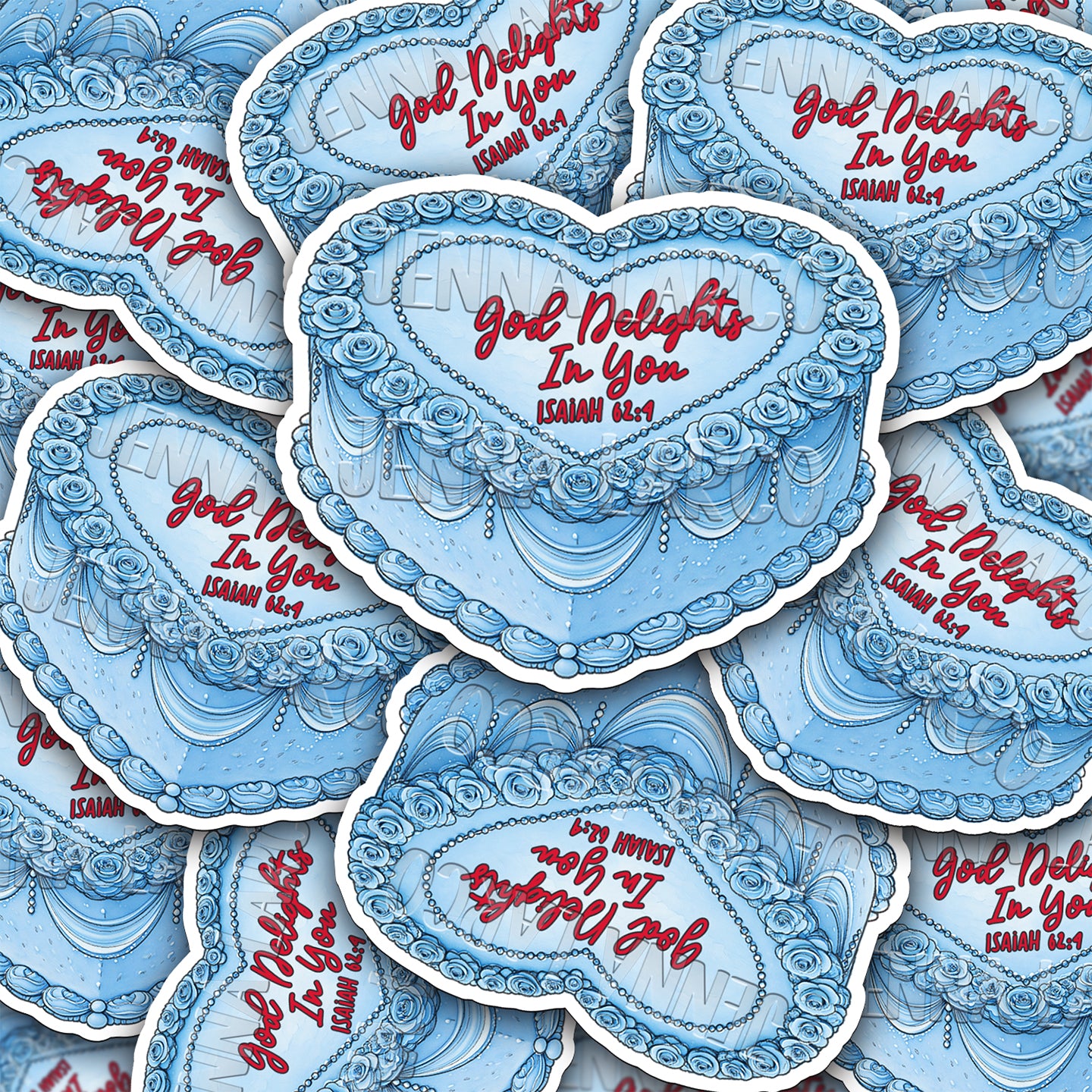 Valentine’s Cakes | Isaiah 62:4 | Christian Vinyl Sticker