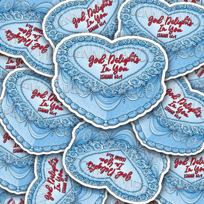 Valentine’s Cakes | Isaiah 62:4 | Christian Vinyl Sticker