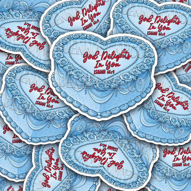 Valentine’s Cakes | Isaiah 62:4 | Christian Vinyl Sticker