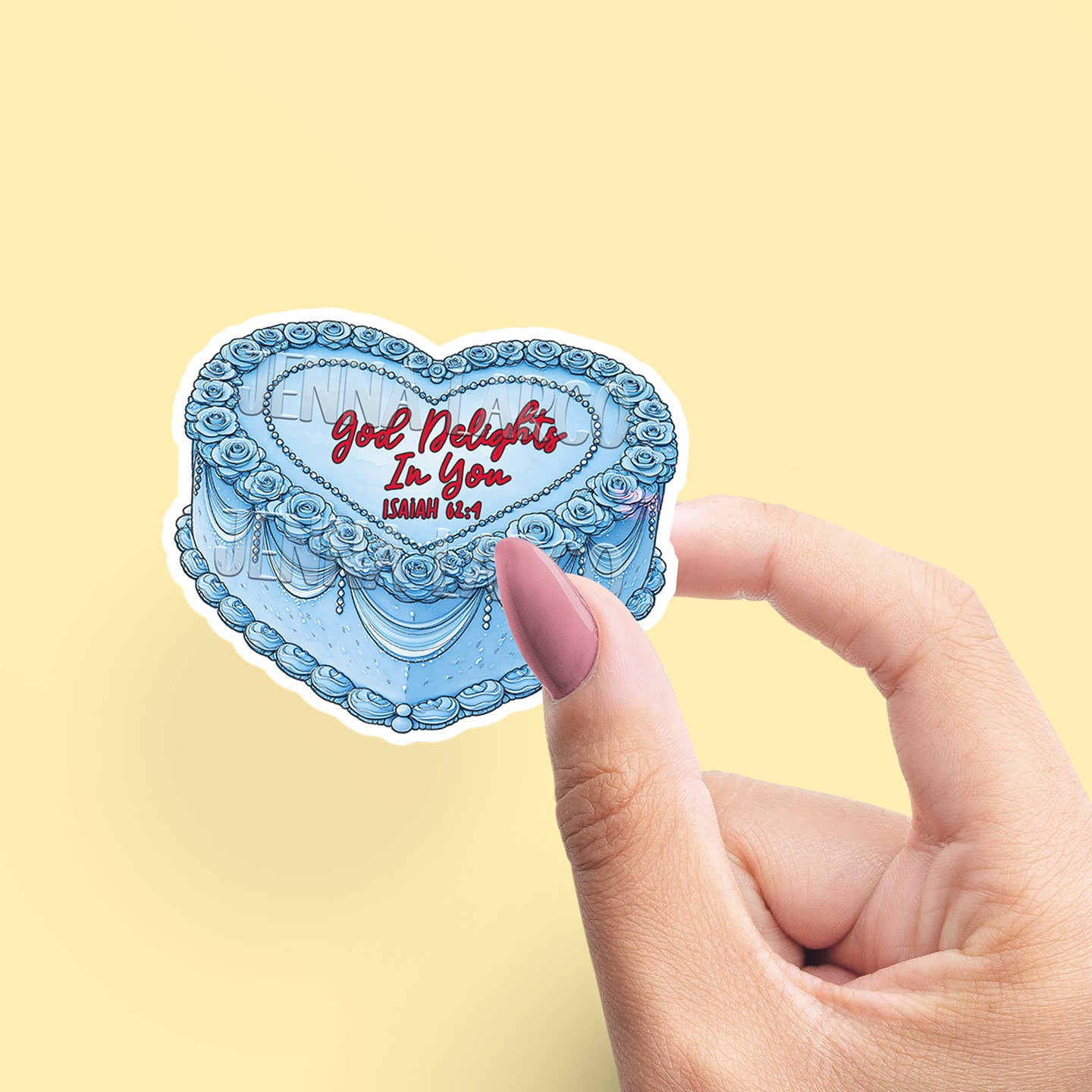 Valentine’s Cakes | Isaiah 62:4 | Christian Vinyl Sticker