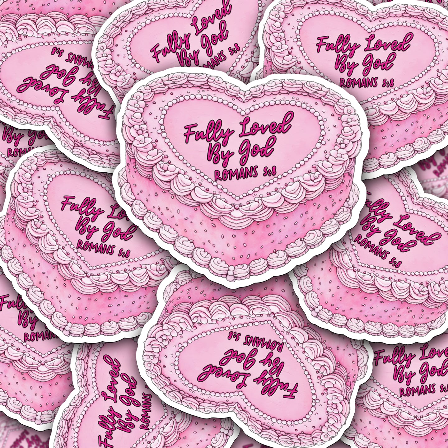 Valentine’s Cakes | Romans-5:8 | Christian Vinyl Sticker