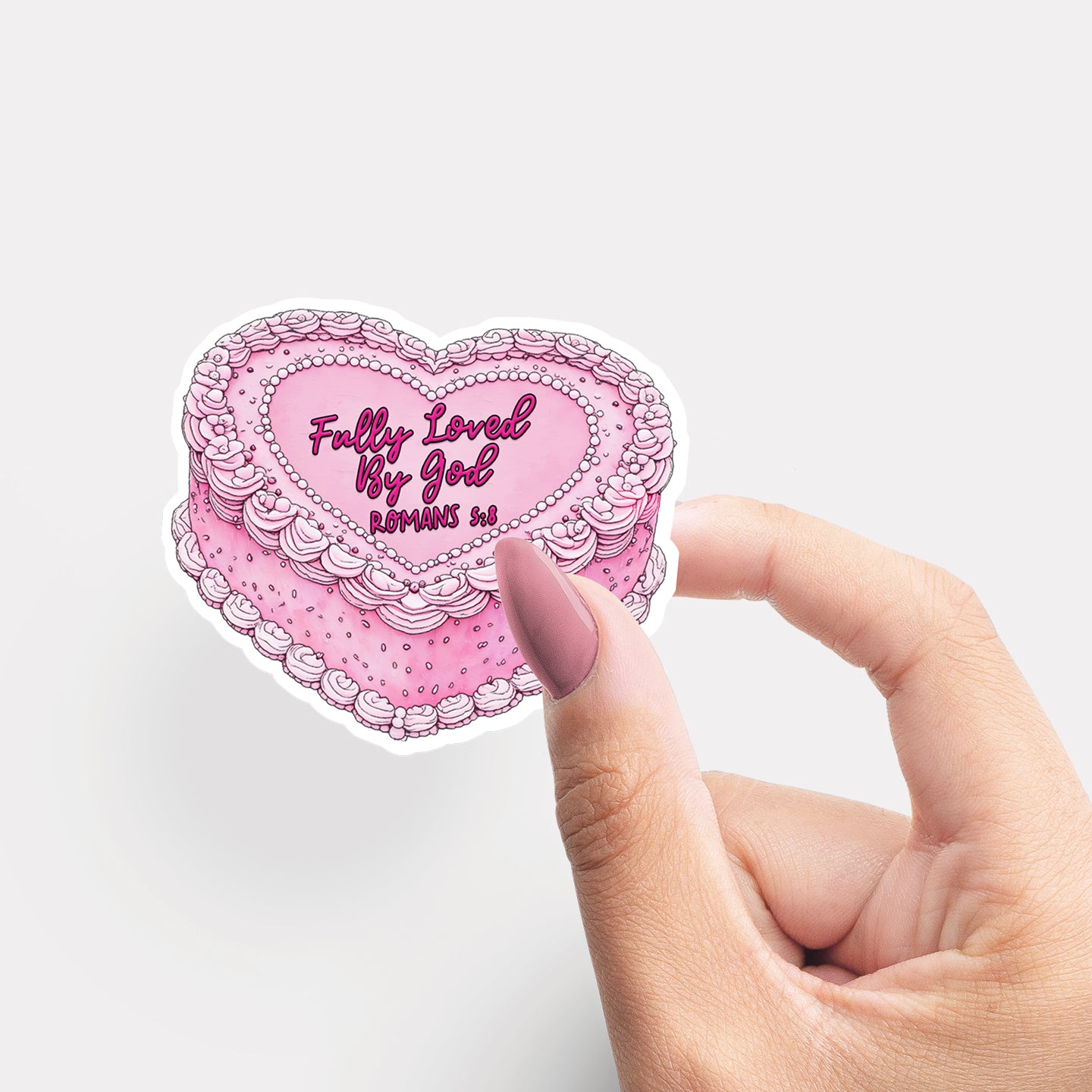Valentine’s Cakes | Romans-5:8 | Christian Vinyl Sticker