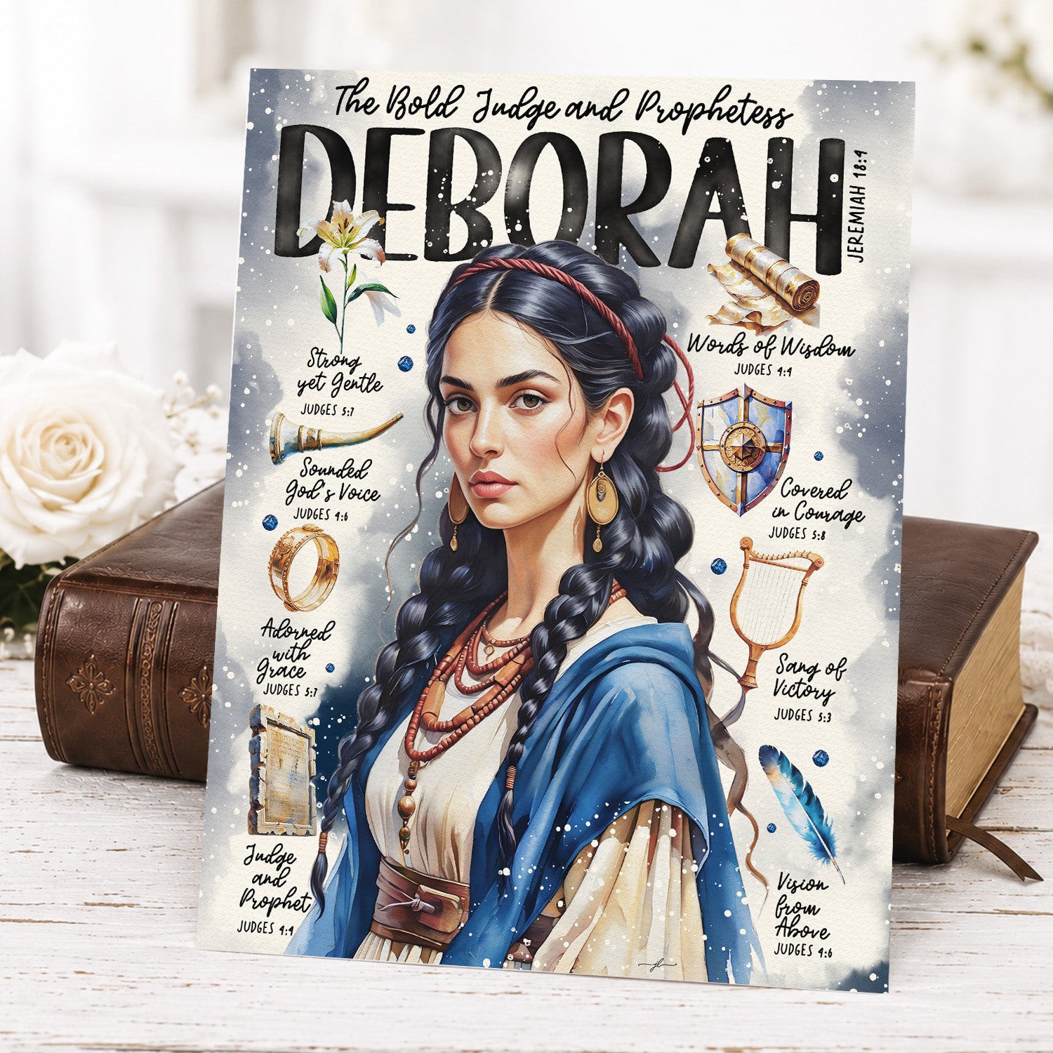 Deborah • Women of The Bible • Scripture Prompt • Giclée Christian Art Print