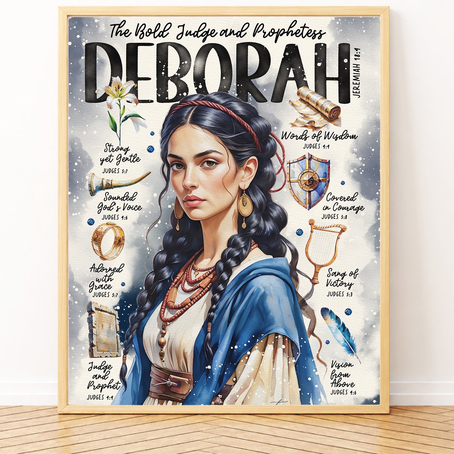 Deborah • Women of The Bible • Scripture Prompt • Giclée Christian Art Print