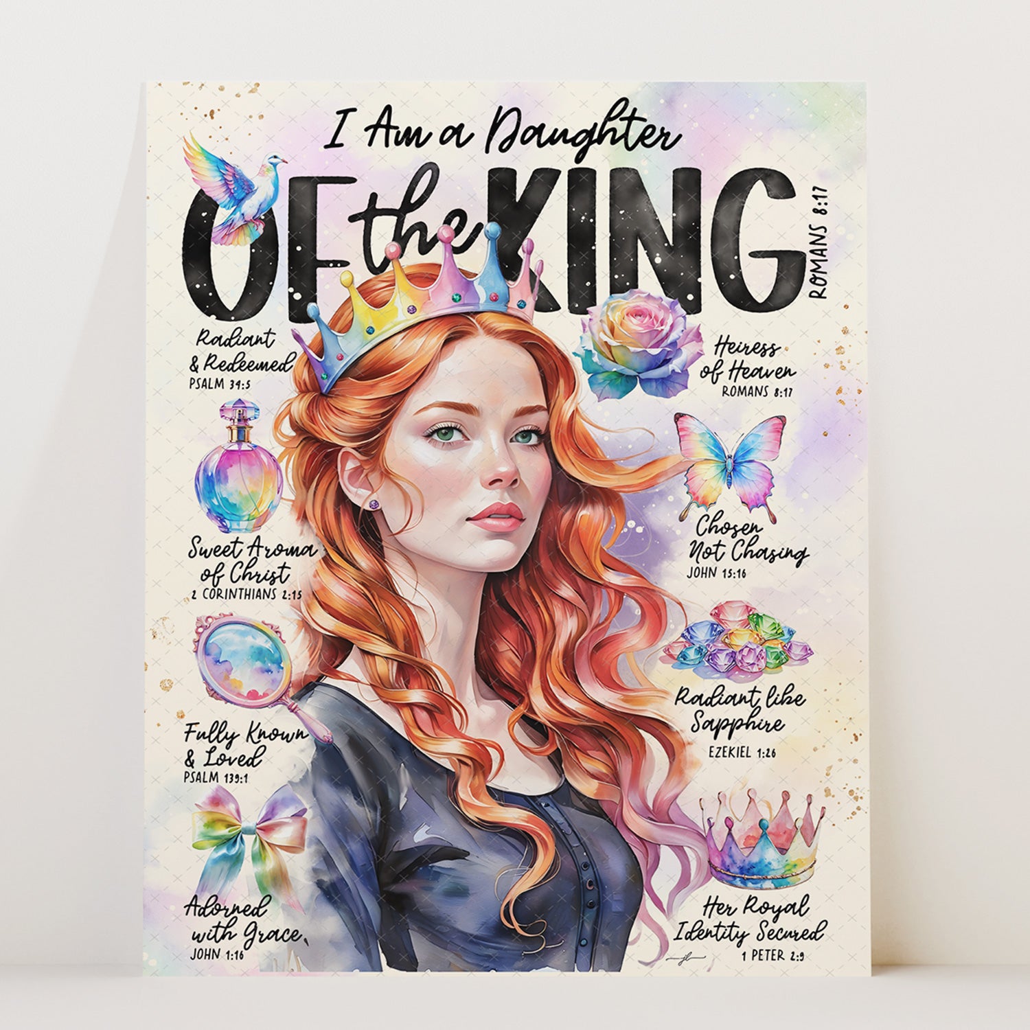 Daughter of The King • Scripture Prompt • Giclée Christian Art Print