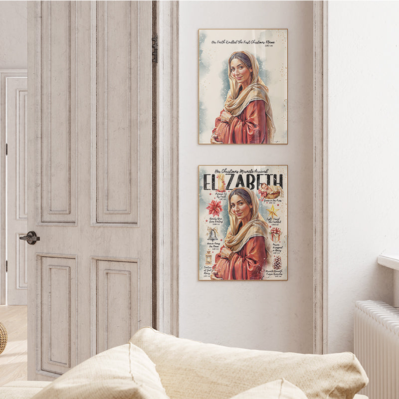 Elizabeth • Women of The Bible • Scripture Prompt • Giclée Christmas Art Print Set