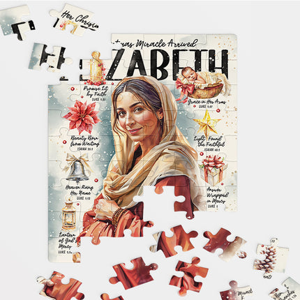 Elizabeth, Women of the Bible Christmas Scripture Prompt Christian Puzzle