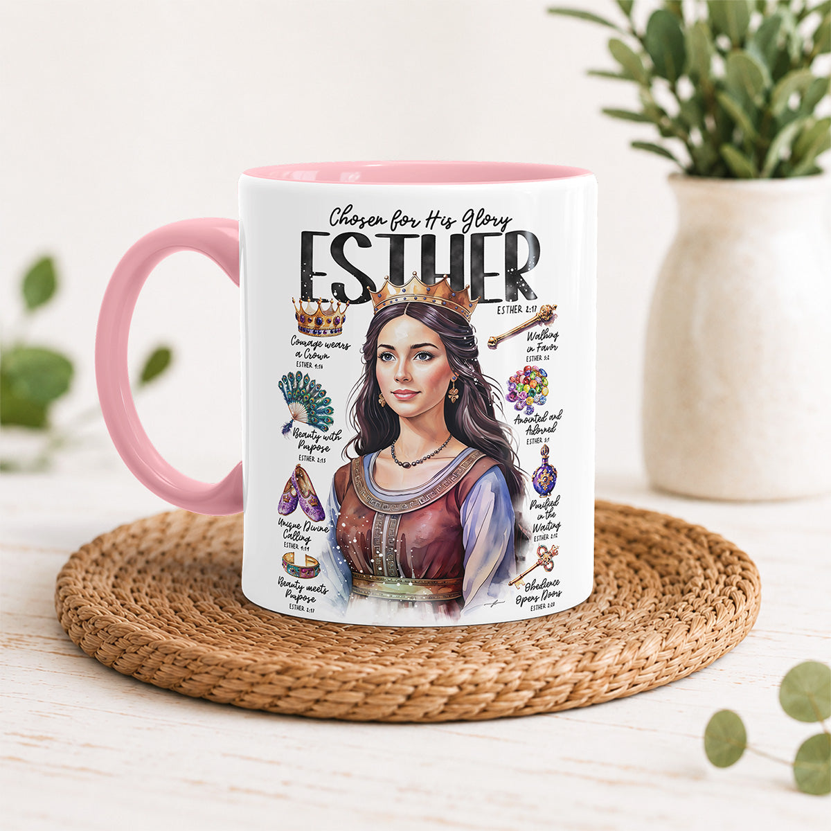 Esther • Women of The Bible • Scripture Prompt • Christian Ceramic Personalized Mug