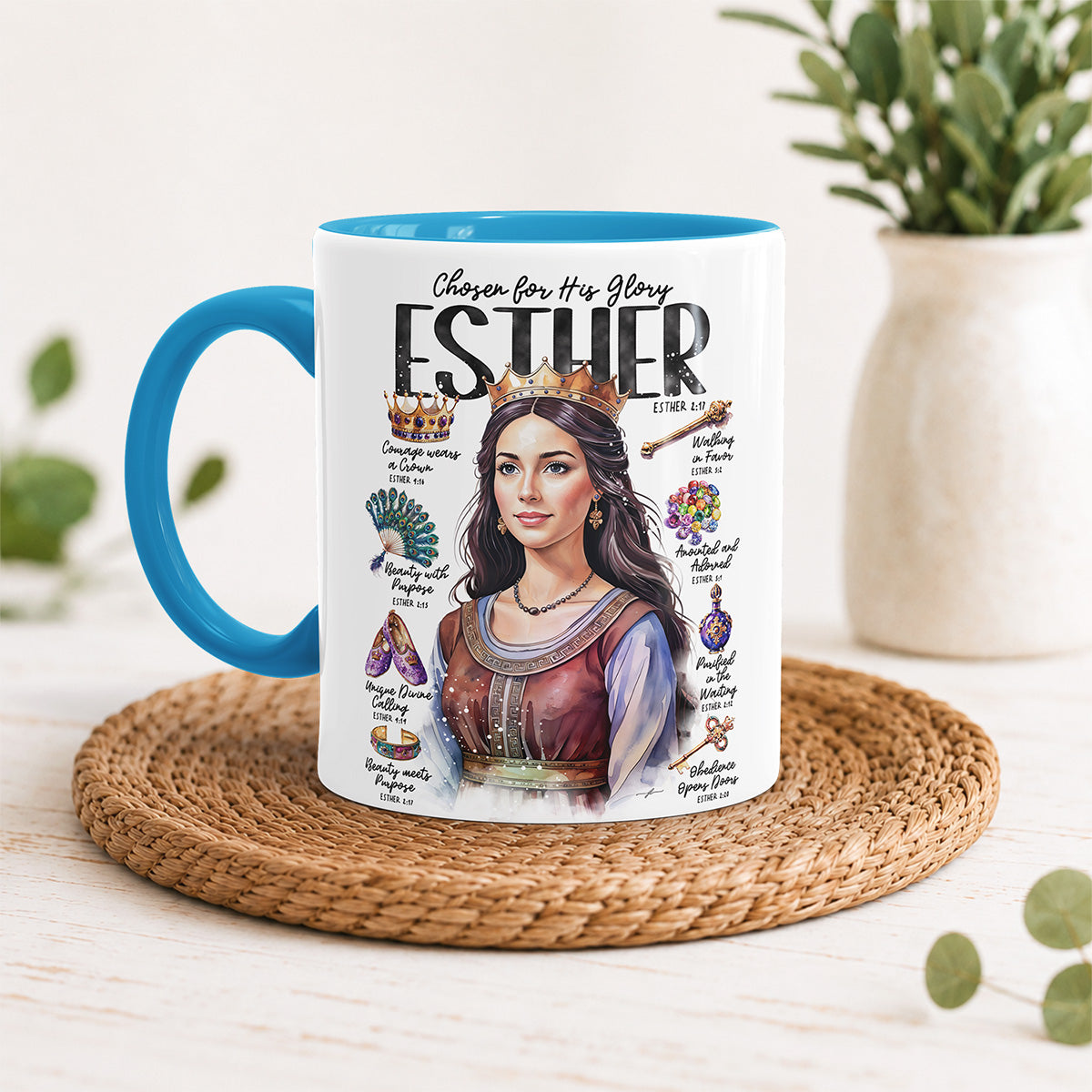 Esther • Women of The Bible • Scripture Prompt • Christian Ceramic Personalized Mug
