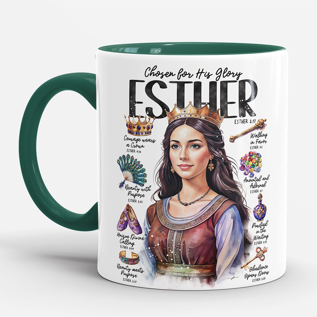 Esther • Women of The Bible • Scripture Prompt • Christian Ceramic Personalized Mug