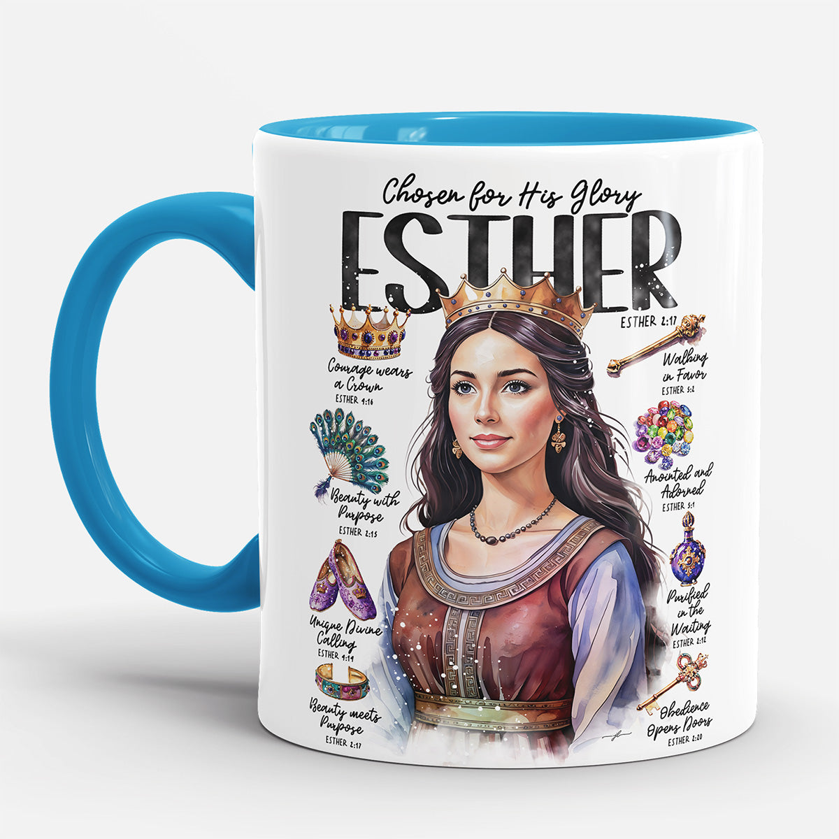 Esther • Women of The Bible • Scripture Prompt • Christian Ceramic Personalized Mug